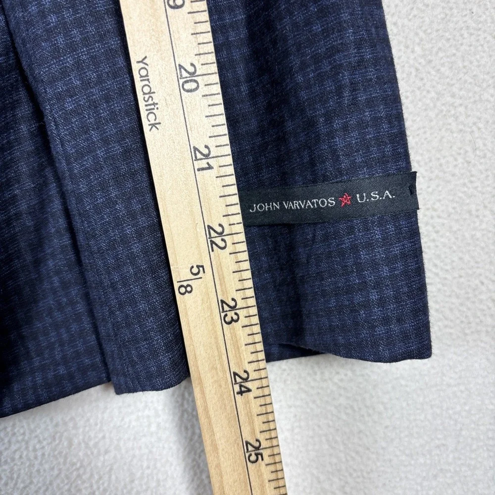 JOHN VARVATOS Blazer Blue Micro Check Plaid Sport Coat Jacket - US 38 S‎